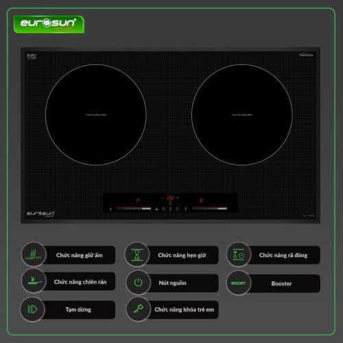 Bảng điều khiển bếp từ 2 vùng nấu Eurosun EU-T710Pro